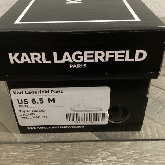 KARL LAGERFELD PARIS Women's Bijou Embellished Slide Sandals, size 6.5 - Picture 6 of 10